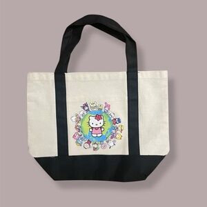 Hello Kitty Cream and Black Canvas Tote Bag